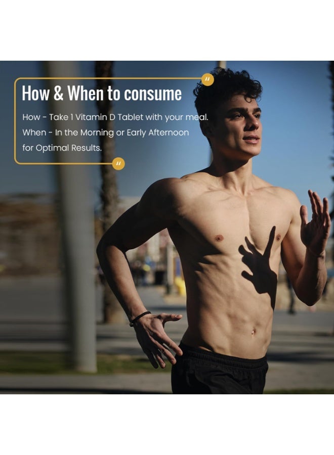 OS Vitamin D3 K2 MK7 Supplement - 120 Tablets | Vitamin D3 (600 IU) | Promotes Calcium Absorption, Bone Health, Muscle Strength & Immunity | Plant Based Vitamin D3- Lichen Source - Image 4